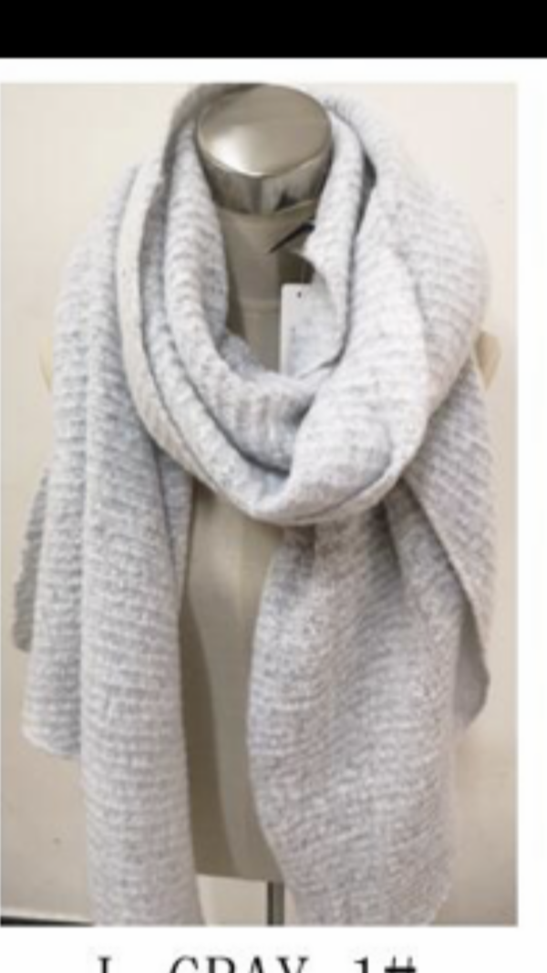 2115002 Mooie lange licht grijze shawl